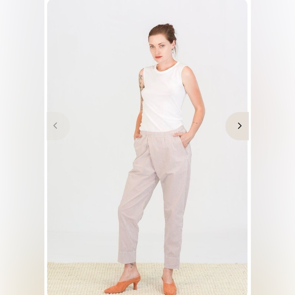 Humanoid Robbie Cotton Stripe Pants Pecan size Small